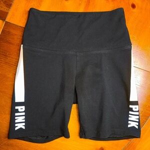 🖤PINK Victoria's Secret Women's Black High-Waisted Biker Shorts